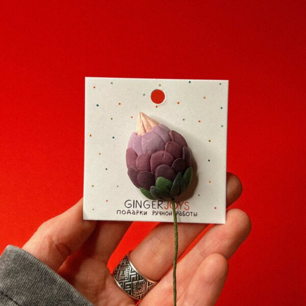 Брошь цветок, самозастывающая глина, РБ