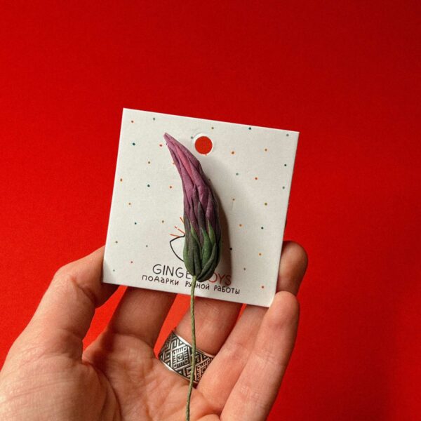 Брошь из самозастывающей глины "Люпин", РБ