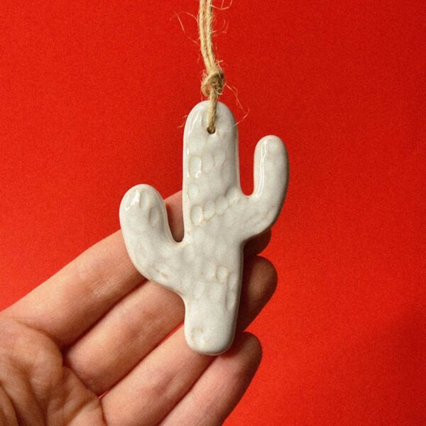 Ёлочная игрушкаподвеска "Кактус", керамика, РБ