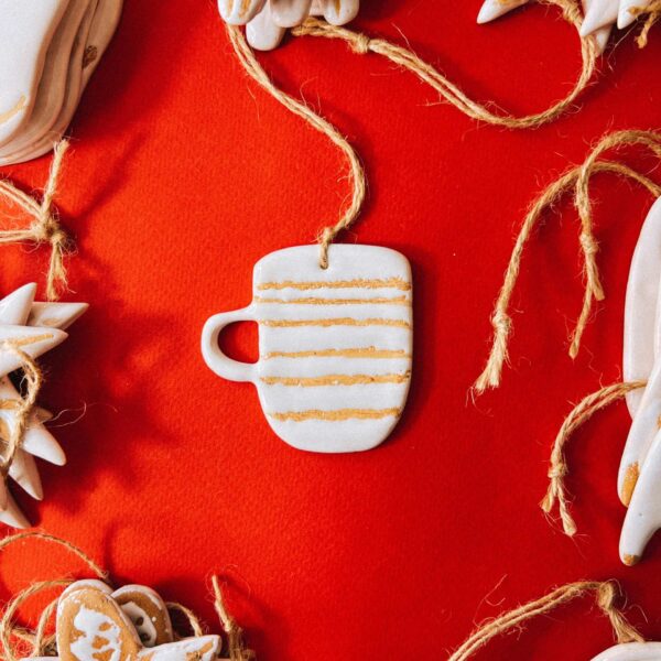 Ёлочная игрушкаподвеска "Чашка ", керамика, РБ