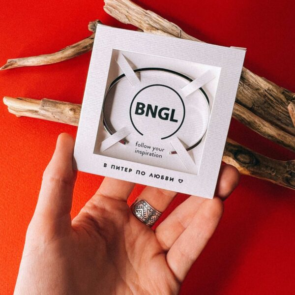 Сувенирный браслет с гравировкой "В Питер по любви", ювелирная сталь, РФ