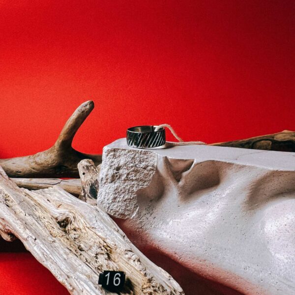 Кольцо "Натяжение" из кованой нержавеющей стали, 15 размера, РБ