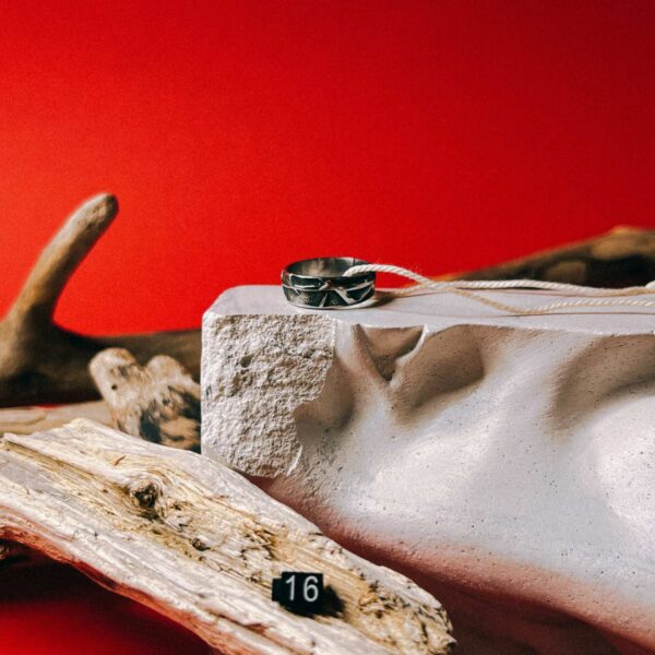 Кольцо с текстурой "Ворон" из кованой нержавеющей стали, 16 размера, РБ