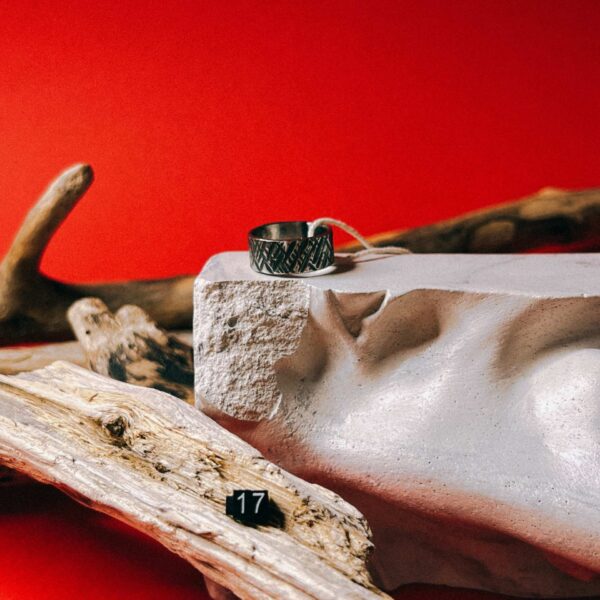 Кольцо с текстурой "Пират" из кованой нержавеющей стали, 17 размера, РБ