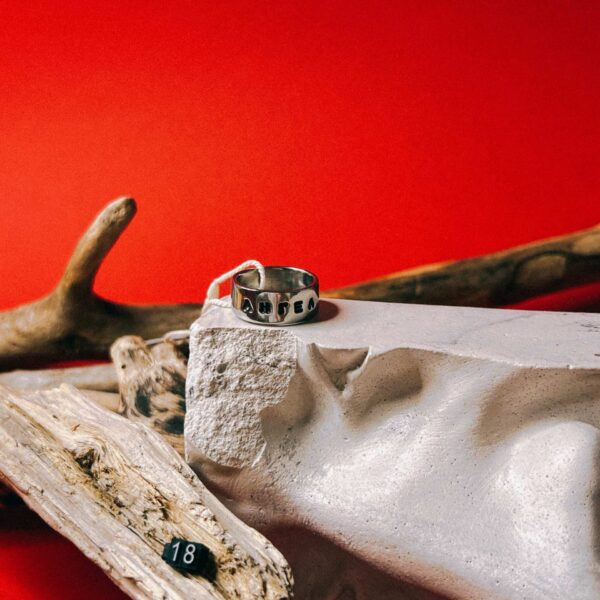 Кольцо с надписью "Ангел" из кованой нержавеющей стали, 18 размера, РБ