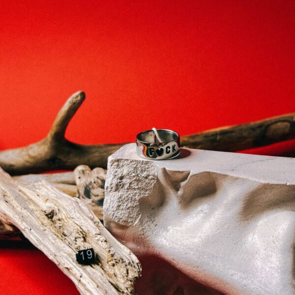 Кольцо с надписью "F*ck" из кованой нержавеющей стали, 19 размера, РБ