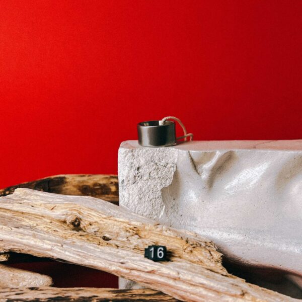 Кольцо с надписью "Сердце" из кованой нержавеющей стали, матовое, 16 размера, РБ