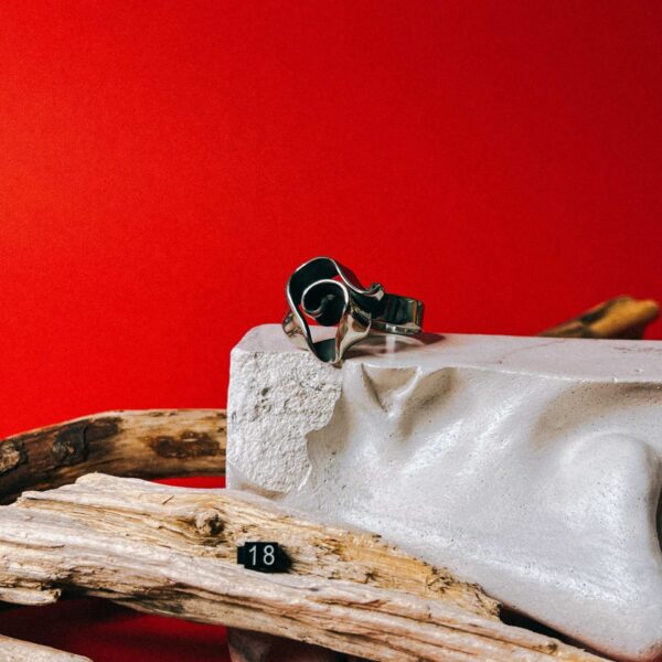 Кольцо "Роза" из кованой нержавеющей стали, 18 размера, РБ