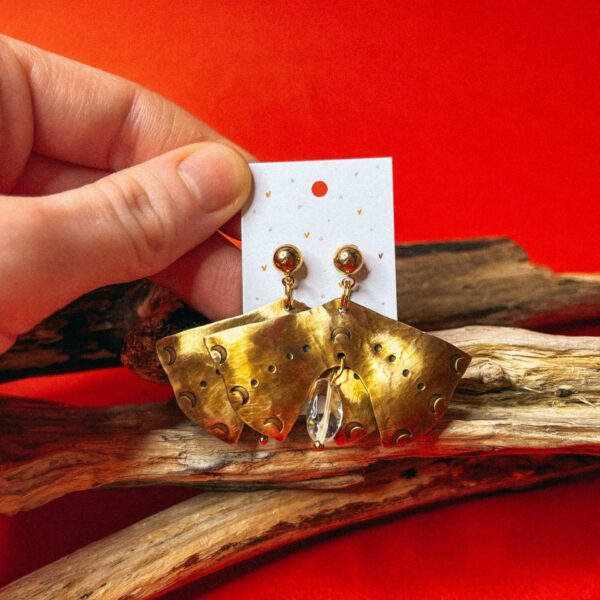 Металлические серьги "Бантики", латунь, РБ