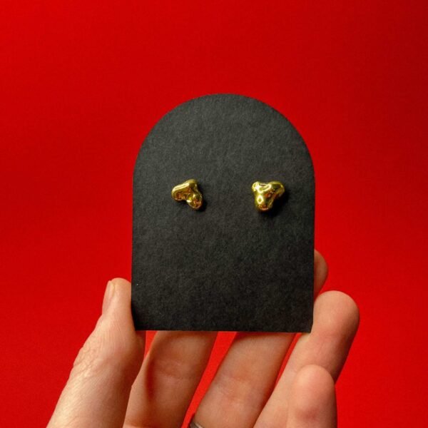 Серьги-гвоздики с золотом "Капли", фарфор, РБ