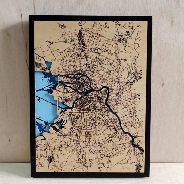 Декоративная карта глубин "Санкт-Петербург", 20х26 см, бирюзового/синего цвета, РФ