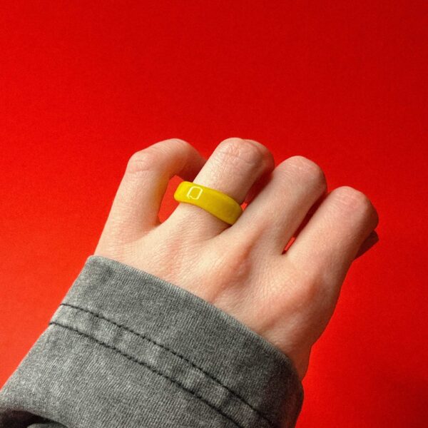 Стеклянное кольцо желтого цвета, 16 размера, РФ