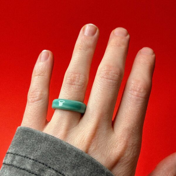 Стеклянное кольцо бирюзового цвета, 16 размера, РФ