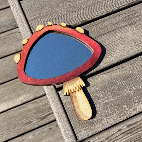 Деревянное зеркало "Мухомор", бол., РБ