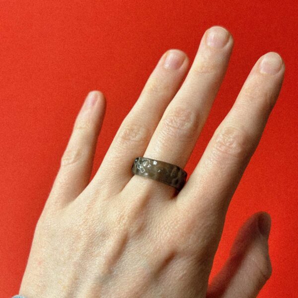 Стеклянное кольцо рябь, коллекция "Форма воды", цвет обводный канал, 16 размера, РФ