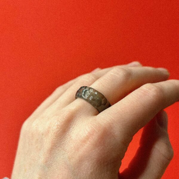 Стеклянное кольцо рябь, коллекция "Форма воды", цвет обводный канал, 18 размера, РФ