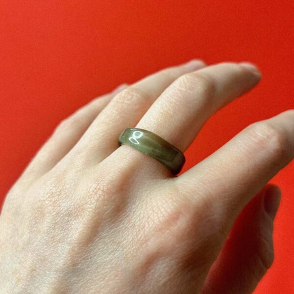 Стеклянное кольцо штиль, коллекция "Форма воды", цвет карповка, 17 размера, РФ