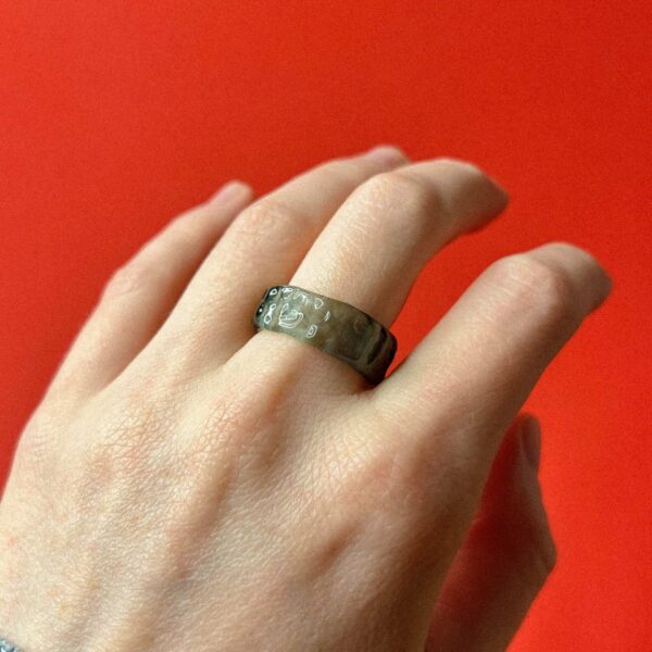 Стеклянное кольцо рябь, коллекция "Форма воды", цвет мойка, 16 размера, РФ