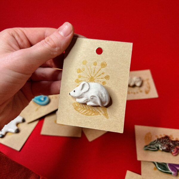 Керамическая брошь "Мышка", РФ