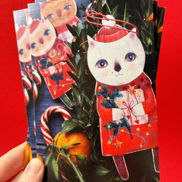 Открытка «Кошка в шапочке», 10 × 15 см, РФ