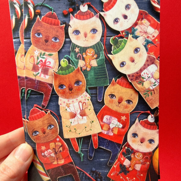 Открытка «Новогодние котята», 10 × 15 см, РФ