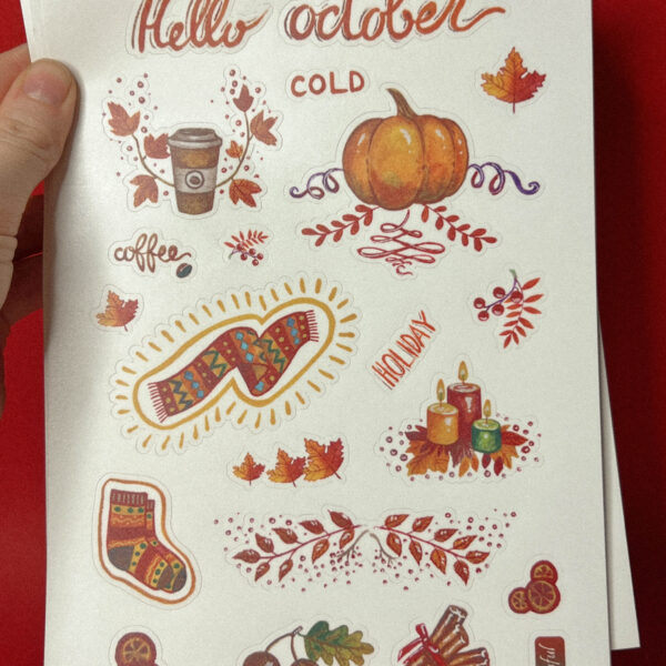 Стикер-пак "Привет, октябрь!", винил, А5, РФ