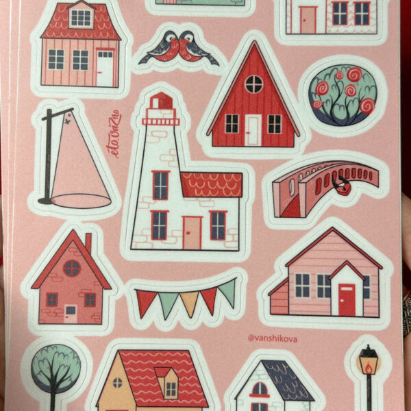 Стикер-пак "Домики", винил, А5, РФ