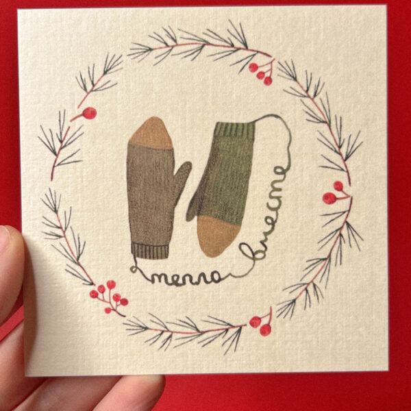 Открытка «Варежки», 10 × 10 см, РФ