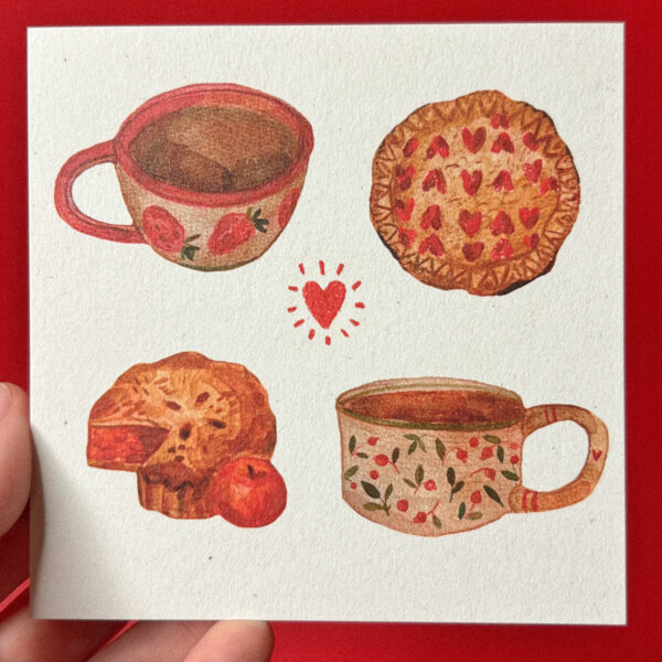 Открытка «Пироги», 10 × 10 см, РФ