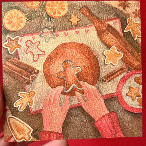 Открытка «Пряник и Рождество», 10 × 10 см, РФ