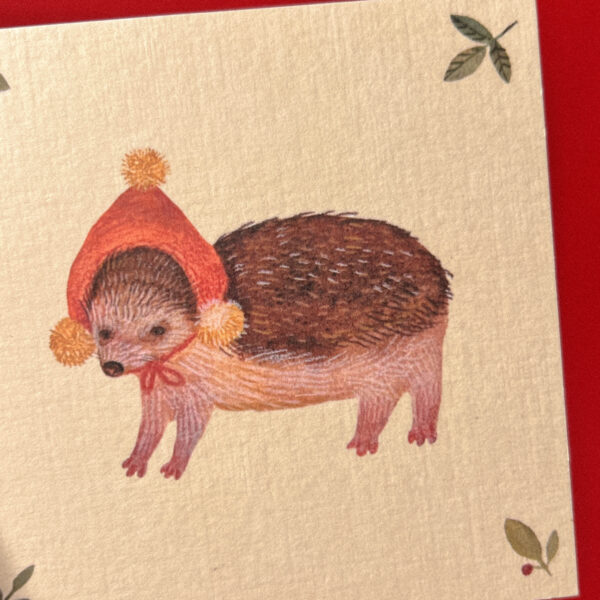 Открытка «Ёжик в шапочке», 10 × 10 см, РФ