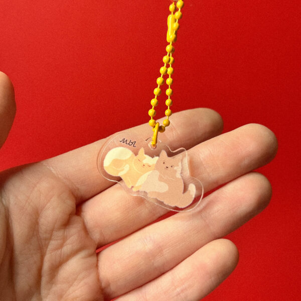 Брелок "Мяу", акрил, авторский принт, РФ