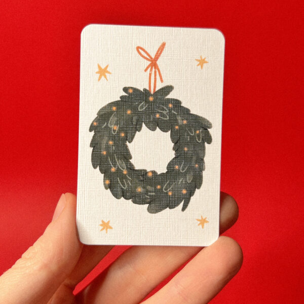 Мини-открытка «Рождественский венок», 5,5 × 8,5 см, РФ