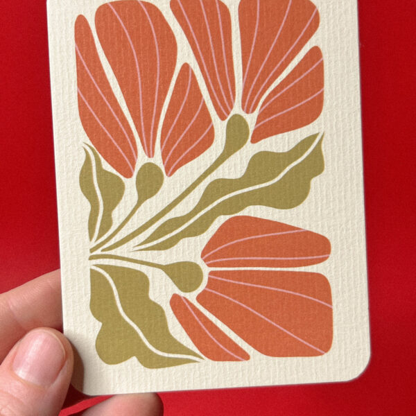 Мини-открытка «Красные цветы», 7,5 × 10 см, РФ