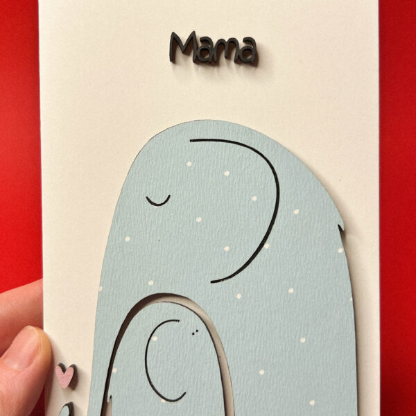 Объёмная открытка «Мама и слоненок», 10 × 13 см, РФ