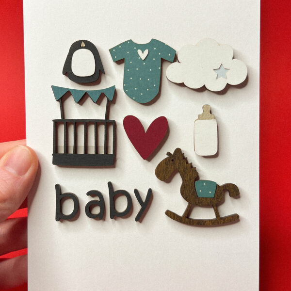 Объёмная открытка "С рождением малыша. Новорождённому", 10 × 15 см, РФ