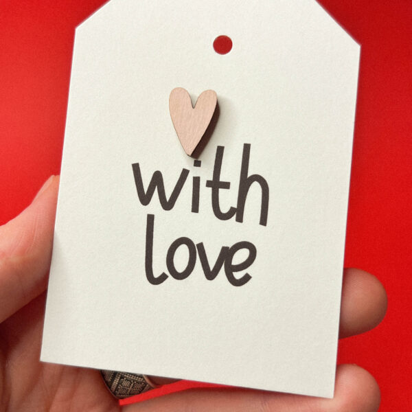 Объёмная бирка на подарок "С любовью", 6 х 8 см, РФ