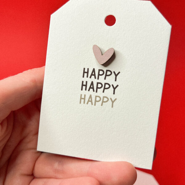 Объёмная бирка на подарок "Хеппи", 6 х 8 см, РФ