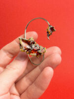 Авторский кафф из нейзильбера и эмали "Осенний лист плюща", РФ — изображение 2