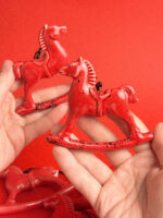 Елочная игрушка в ассортименте «Красная лошадка-качалка», керамика, РФ